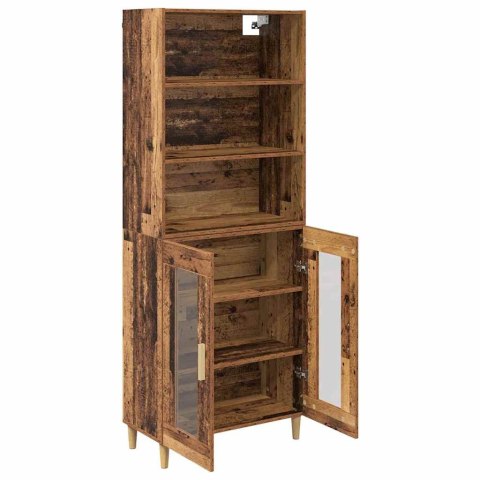 VidaXL Highboard Staré drevo 69,5 x 32,5 x 180 cm Kompozitné drevo
