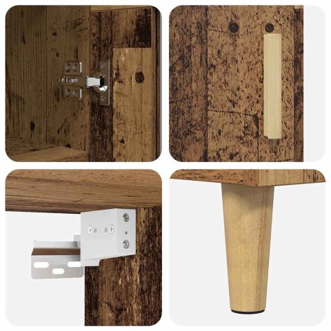 VidaXL Highboard Staré drevo 69,5 x 32,5 x 180 cm Kompozitné drevo