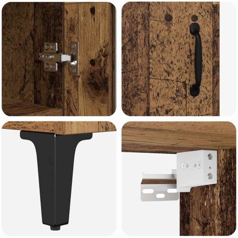 VidaXL Highboard Staré drevo 69,5 x 34 x 180 cm Kompozitné drevo