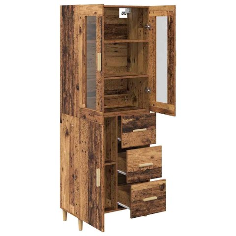 VidaXL Highboard Staré drevo 69,5 x 34 x 180 cm Kompozitné drevo