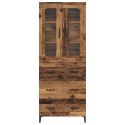 VidaXL Highboard Staré drevo 69,5 x 34 x 180 cm Kompozitné drevo