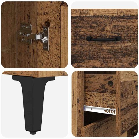 VidaXL Highboard Staré drevo 69,5 x 34 x 180 cm Kompozitné drevo