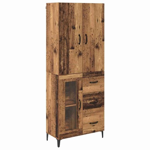 VidaXL Highboard Staré drevo 69,5 x 34 x 180 cm Kompozitné drevo