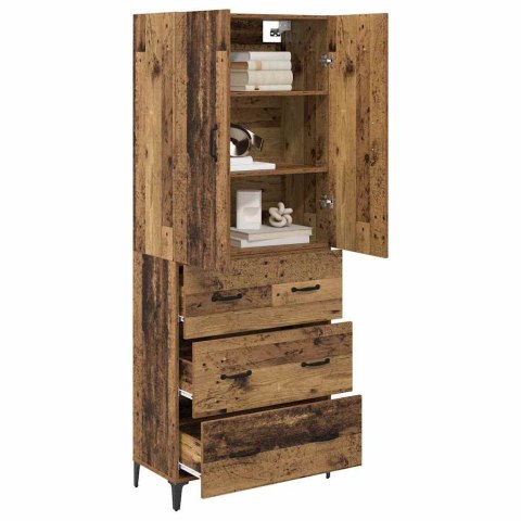 VidaXL Highboard Staré drevo 69,5 x 34 x 180 cm Kompozitné drevo