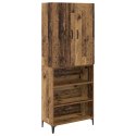 VidaXL Highboard Staré drevo 69,5 x 34 x 180 cm Kompozitné drevo