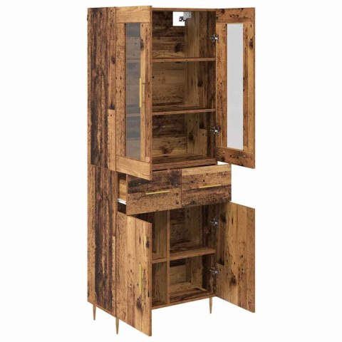 VidaXL Highboard so zásuvkou 2 pcs Staré drevo Kompozitné drevo