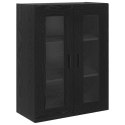 VidaXL Highboard 2 pcs Čierny dub Drevovláknitá doska a sklo