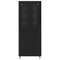 VidaXL Highboard 2 pcs Čierny dub Drevovláknitá doska a sklo