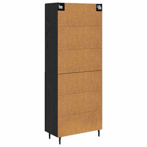 VidaXL Highboard 2 pcs Čierny dub Drevovláknitá doska a sklo