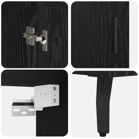 VidaXL Highboard 2 pcs Čierny dub Drevovláknitá doska a sklo