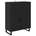 VidaXL Highboard 2 pcs Čierny dub Drevovláknitá doska a sklo