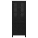 VidaXL Highboard 2 pcs Čierny dub Drevovláknitá doska a sklo