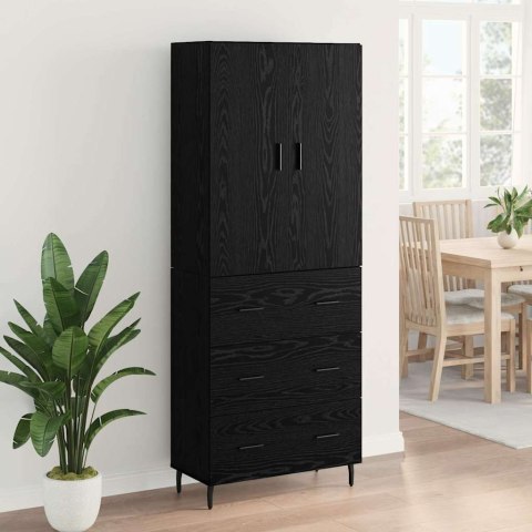 VidaXL Highboard 2 pcs Čierny dub Drevovláknitá doska a sklo