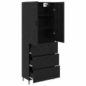 VidaXL Highboard 2 pcs Čierny dub Drevovláknitá doska a sklo