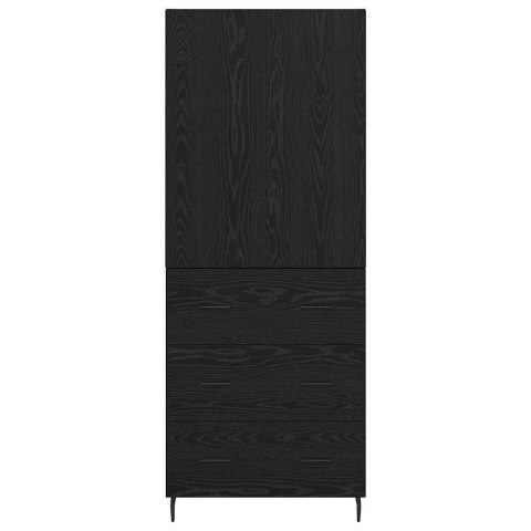 VidaXL Highboard 2 pcs Čierny dub Drevovláknitá doska a sklo