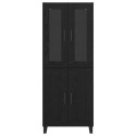 VidaXL Highboard 2 pcs Čierny dub Drevovláknitá doska a sklo