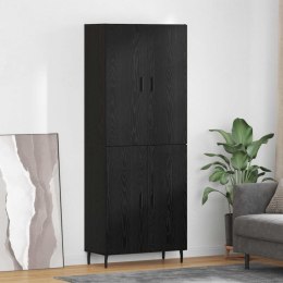 VidaXL Highboard 2 pcs Čierny dub Drevovláknitá doska a sklo