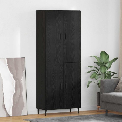 VidaXL Highboard 2 pcs Čierny dub Drevovláknitá doska a sklo