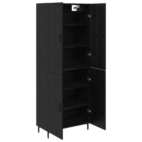 VidaXL Highboard 2 pcs Čierny dub Drevovláknitá doska a sklo