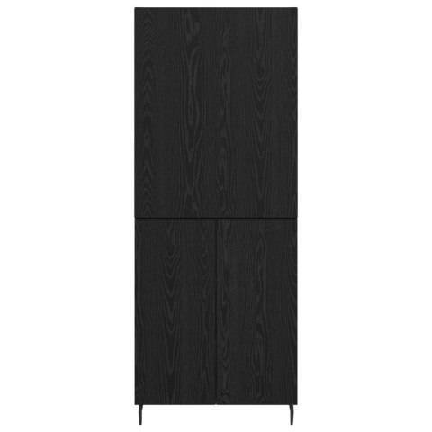 VidaXL Highboard 2 pcs Čierny dub Drevovláknitá doska a sklo