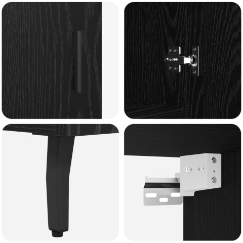 VidaXL Highboard 2 pcs Čierny dub Drevovláknitá doska a sklo