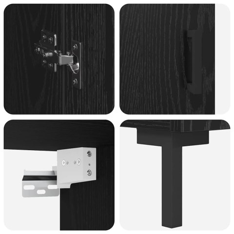 VidaXL Highboard 2 pcs Čierny dub Kompozitné drevo