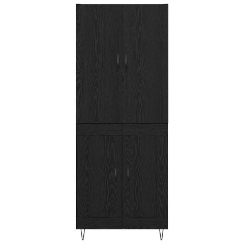 VidaXL Highboard 2 pcs Čierny dub Konštrukčné drevo a sklo