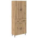 VidaXL Highboard 2 pcs Remeselný dub Drevovláknitá doska a sklo