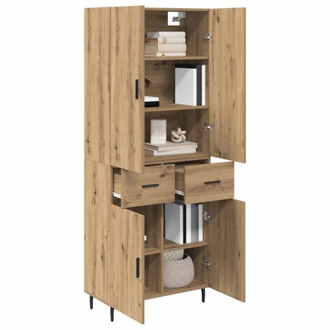 VidaXL Highboard 2 pcs Remeselný dub Drevovláknitá doska a sklo