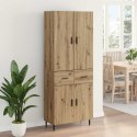 VidaXL Highboard 2 pcs Remeselný dub Drevovláknitá doska a sklo