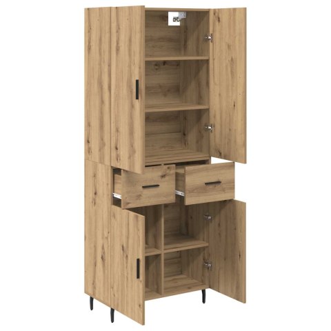 VidaXL Highboard 2 pcs Remeselný dub Drevovláknitá doska a sklo