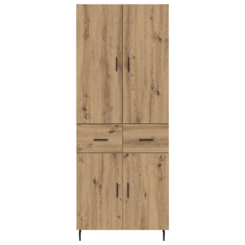 VidaXL Highboard 2 pcs Remeselný dub Drevovláknitá doska a sklo