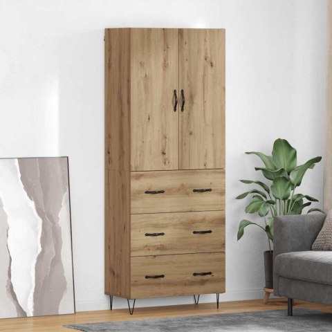 VidaXL Highboard 2 pcs Remeselný dub Konštrukčné drevo a sklo