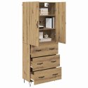 VidaXL Highboard 2 pcs Remeselný dub Konštrukčné drevo a sklo