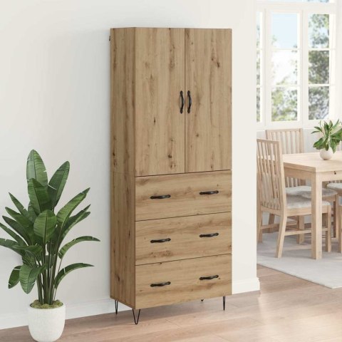 VidaXL Highboard 2 pcs Remeselný dub Konštrukčné drevo a sklo