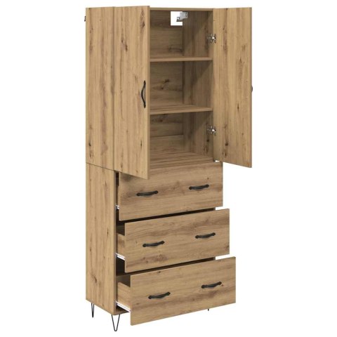 VidaXL Highboard 2 pcs Remeselný dub Konštrukčné drevo a sklo