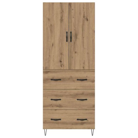VidaXL Highboard 2 pcs Remeselný dub Konštrukčné drevo a sklo