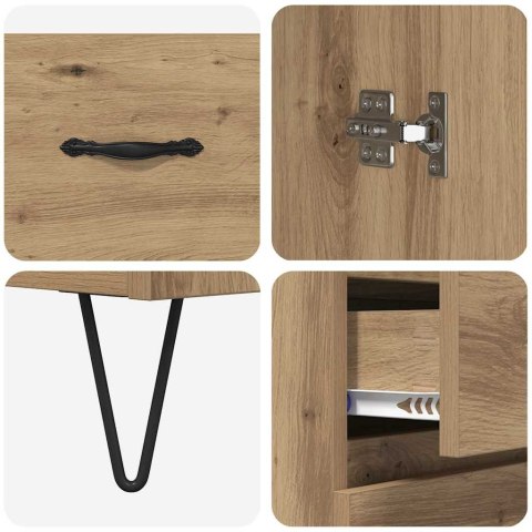 VidaXL Highboard 2 pcs Remeselný dub Konštrukčné drevo a sklo