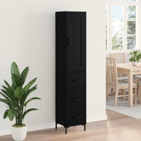 VidaXL Highboard Čierny dub 34,5 x 34 x 180 cm Kompozitné drevo