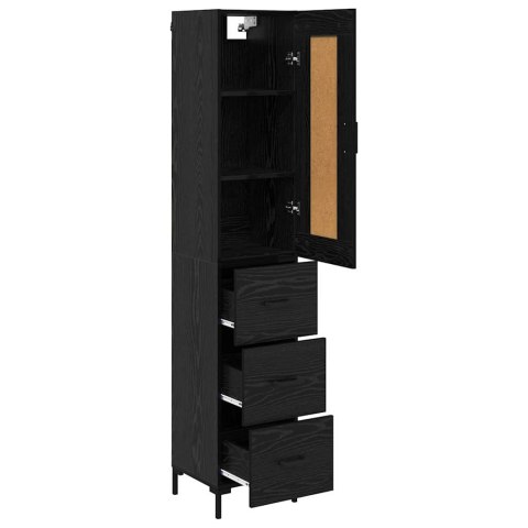 VidaXL Highboard Čierny dub 34,5 x 34 x 180 cm Kompozitné drevo