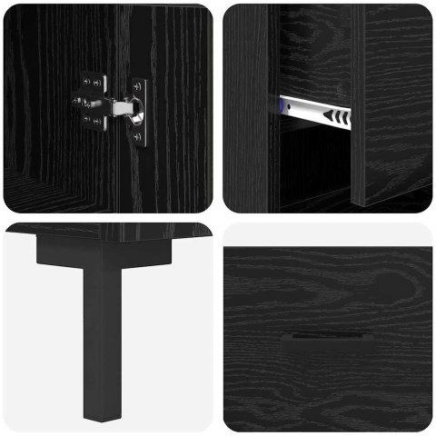 VidaXL Highboard Čierny dub 34,5 x 34 x 180 cm Kompozitné drevo