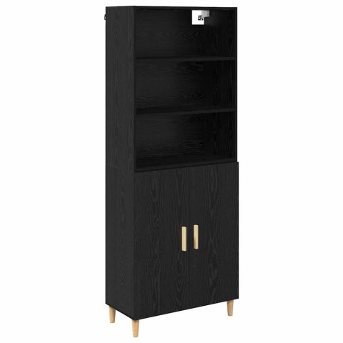 VidaXL Highboard Čierny dub 69,5 x 32,5 x 180 cm Kompozitné drevo