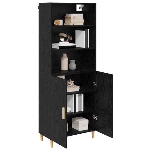 VidaXL Highboard Čierny dub 69,5 x 32,5 x 180 cm Kompozitné drevo