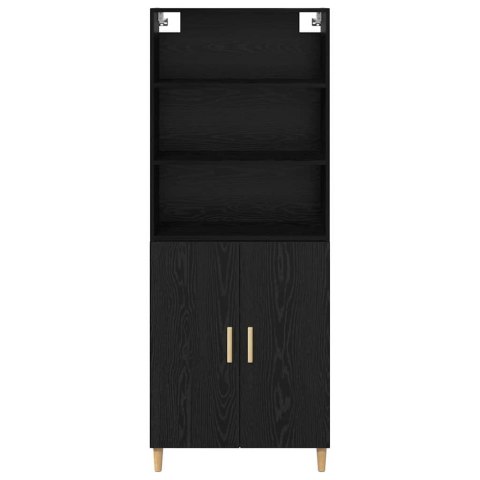 VidaXL Highboard Čierny dub 69,5 x 32,5 x 180 cm Kompozitné drevo
