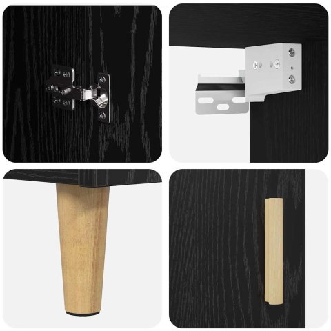 VidaXL Highboard Čierny dub 69,5 x 32,5 x 180 cm Kompozitné drevo