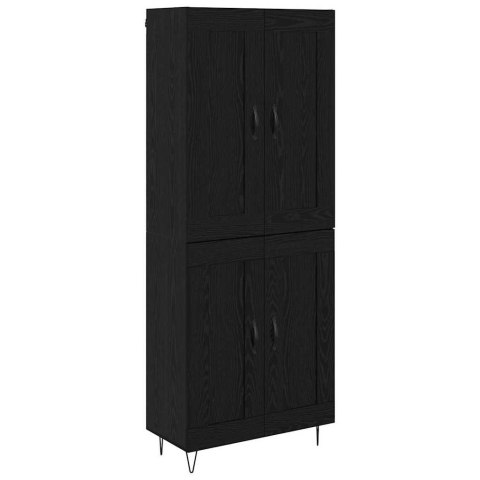 VidaXL Highboard Čierny dub 69,5 x 34 x 180 cm Kompozitné drevo