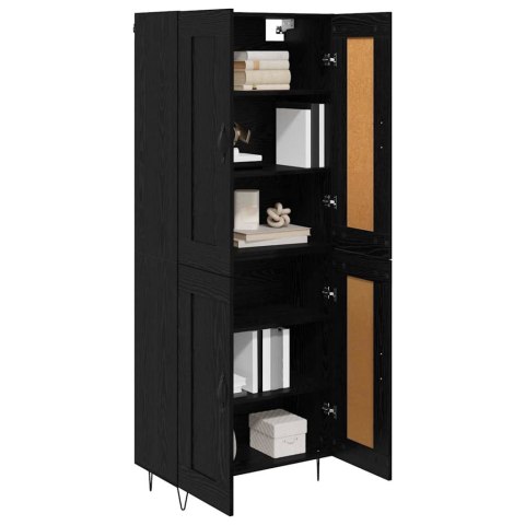 VidaXL Highboard Čierny dub 69,5 x 34 x 180 cm Kompozitné drevo
