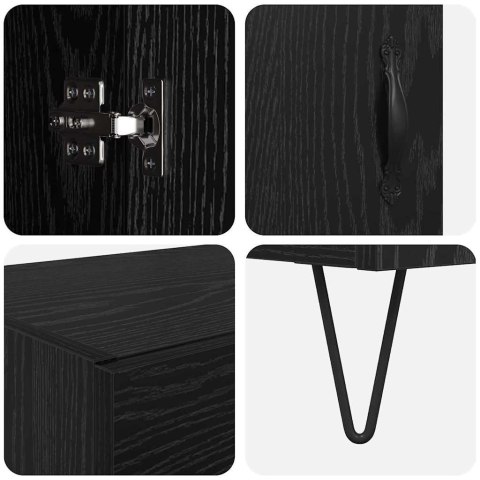 VidaXL Highboard Čierny dub 69,5 x 34 x 180 cm Kompozitné drevo