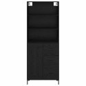VidaXL Highboard Čierny dub 69,5 x 34 x 180 cm Kompozitné drevo