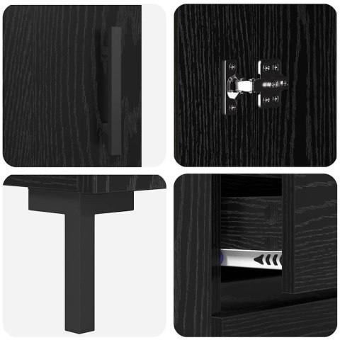 VidaXL Highboard Čierny dub 69,5 x 34 x 180 cm Kompozitné drevo